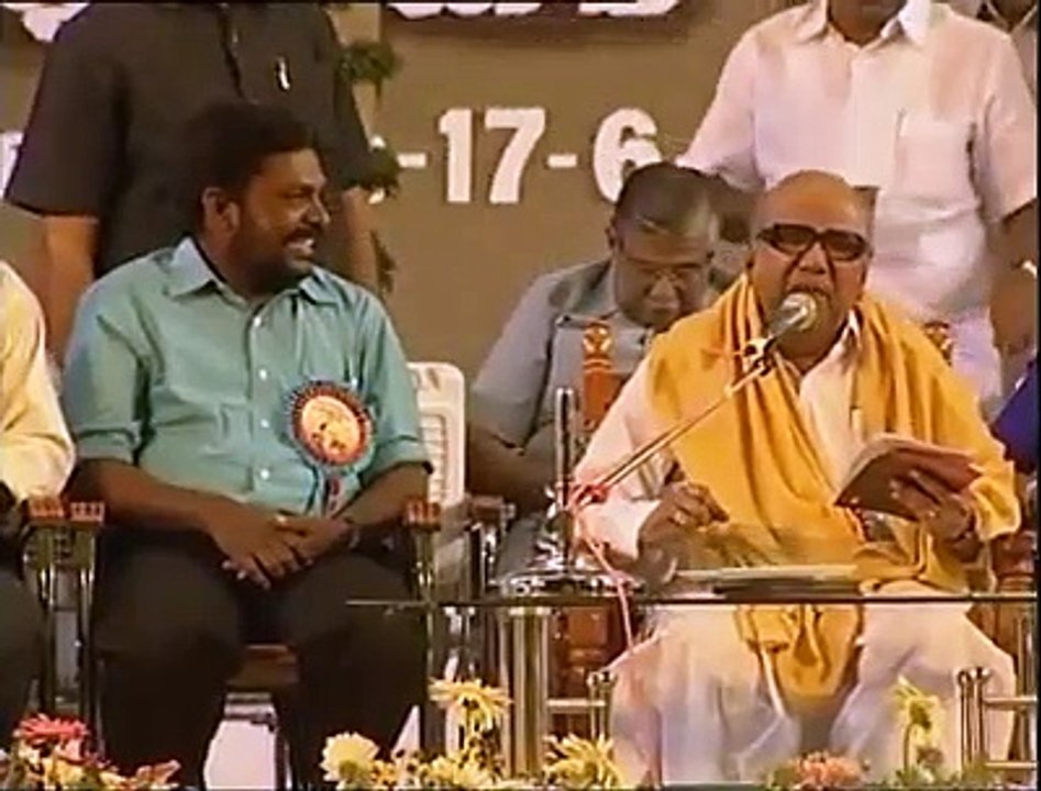 கலைஞர் உரையில் இந்தச் சமுதாயத்தை வழிநடத்தி வெற்றித்தேடி தருகின்ற "மேஜர் ஜெனரல்" நம்முடைய தம்பி திருமாவளவன்