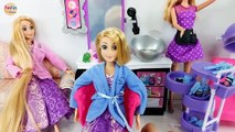 Rapunzel doll Hair Transformation at Barbie Beauty Salon boneka Rapunzel Potongan rambut Boneca | Karla D.