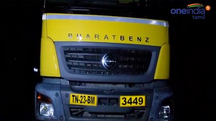 ஆம்பூர் அருகே பாலாற்றில் மணல் அள்ளிக் கொண்டிருந்த லாரியை சிறைப்பிடித்து  கிராம  மக்கள்  போராட்டம்