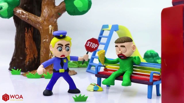 SUPERHERO BABY STOPS POLICE PROFESSION PRETEND PLAY Play Doh Cartoons For Kids