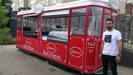 Uçak, gemi, tren, araba derken şimdi de ilk kez bir tramvay bir restoran bahçesine konuşlandırıldı