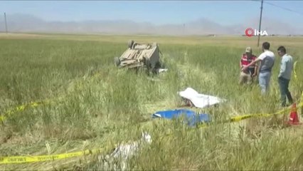 Otomobil buğday tarlasına uçtu: 3 ölü, 4 yaralı