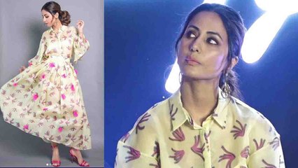 Hina Khan makes grand entry in floral midi dress at event; Watch video | Boldsky