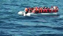 Bota 53 kişi binen ve sürüklenen göçmenler facianın eşiğinden döndü