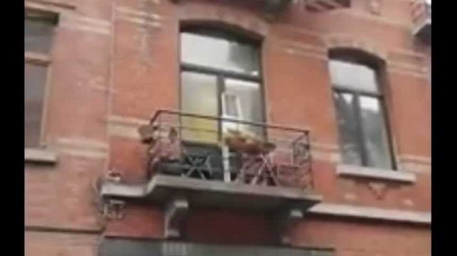 La vidéo du sauvetage du chien abandonné sur un balcon de la rue du Monténégro à Saint-Gilles !