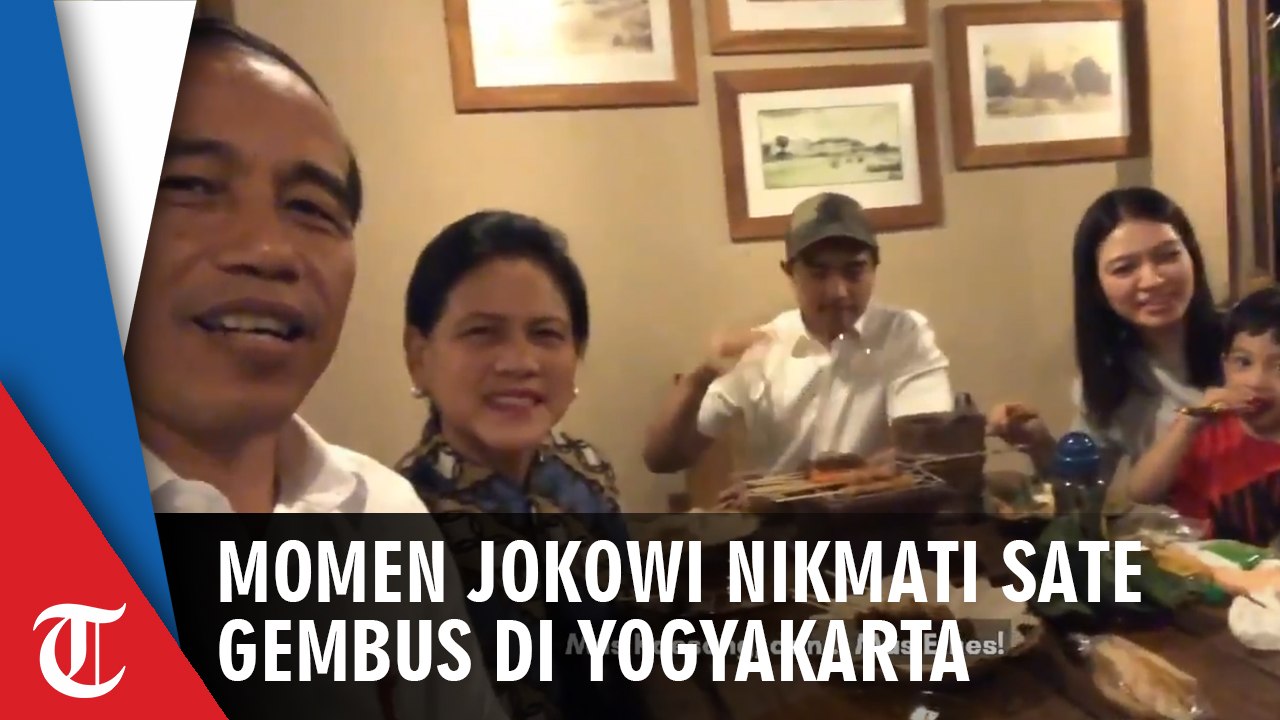 Jokowi Jajan Sate Gembus, Kaesang Jadi 'Tukang Sate Dadakan'