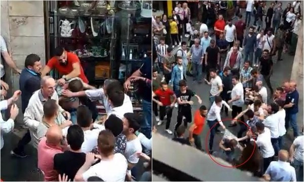 Trabzon'da taciz şüphelisini tekme tokat böyle dövdüler