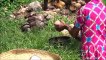 Village Aliments  Cuisson de Haricot Mungo, le Lait de Riz par la grand-mère pour des Passionnés