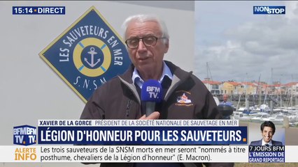 Pour le président de la SNSM, attribuer la légion d'honneur aux 3 sauveteurs morts en mer est un fort "signe de reconnaissance"