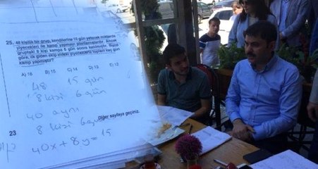 Bakan Kurum çözemediği matematik sorusu için eşinden yardım aldı