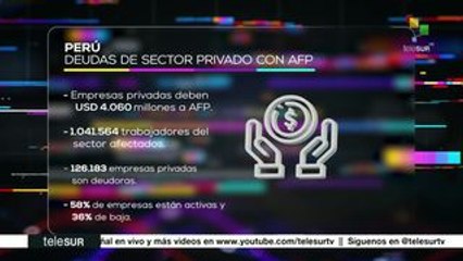 Empresas privadas de Perú deben más de 4 mil mdd a las AFP