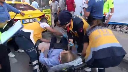 Trafik kazası geçiren kadın, sedye üzerinde telefonunu istedi