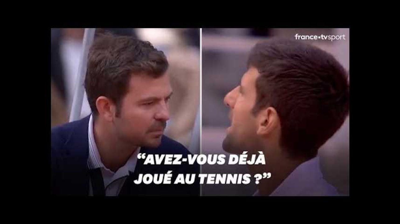 Novak Djokovic s'agace contre l'arbitre à Roland-Garros