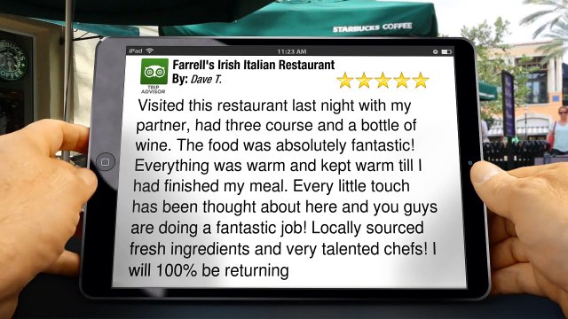 Farrell's Irish Italian Restaurant Keynsham Superb 5 Star Review by Dave T