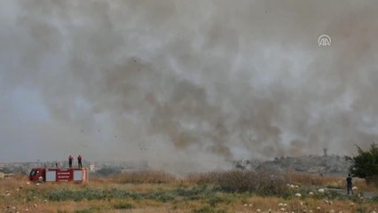 Suriye sınırında mayınlı alanda çıkan yangına TOMA ile müdahale edildi