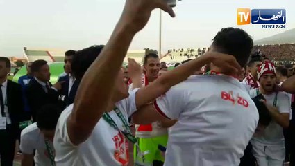 فرحة لاعبي شباب بلوزداد بعد التتويج بكأس الجمهورية‎