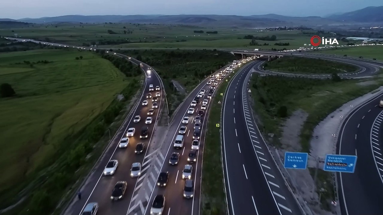 70 kilometrelik bayram dönüşü kuyruğu