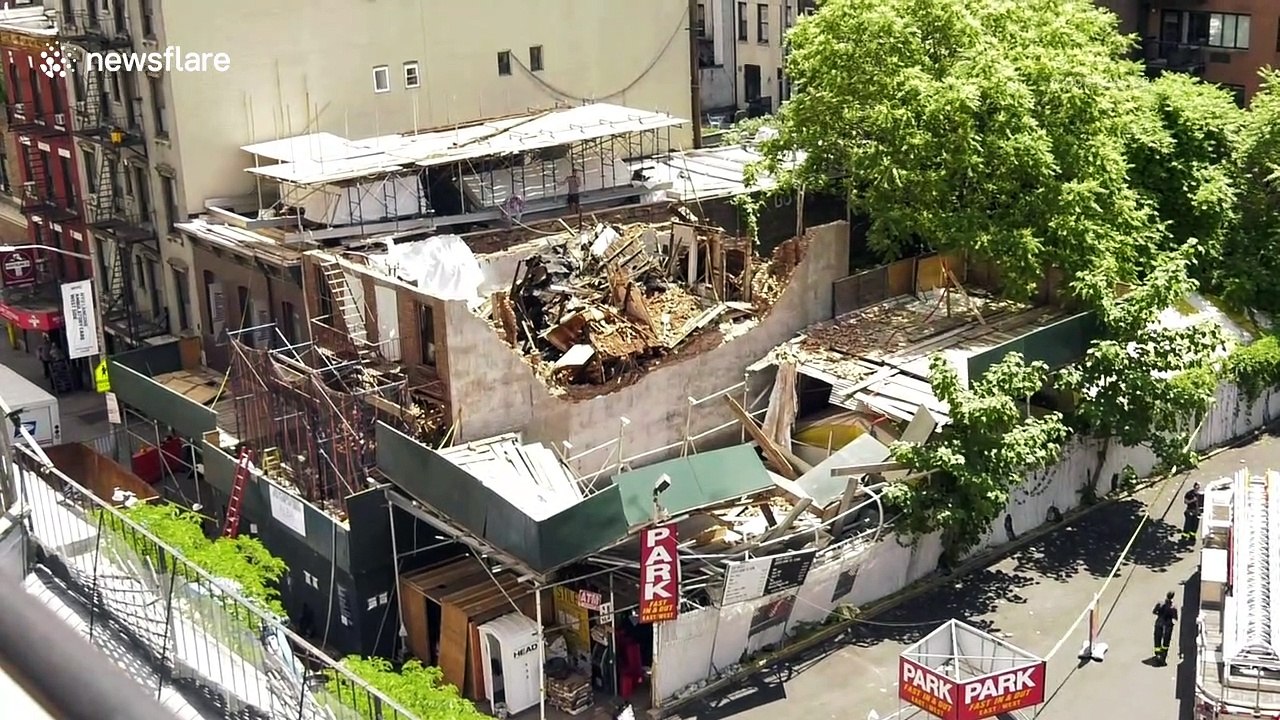 Condemned Manhattan building partially collapses