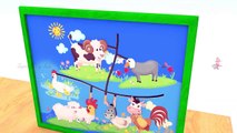Learn Farm Animals with Baby Matching Heads Puzzle - 3D Animals Sounds for Kids Toddlers Edu Video