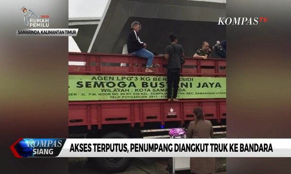 Akses ke Bandara APT Pranoto Terputus, Penumpang Hingga Awak Pesawat Diangkut Pakai Truk