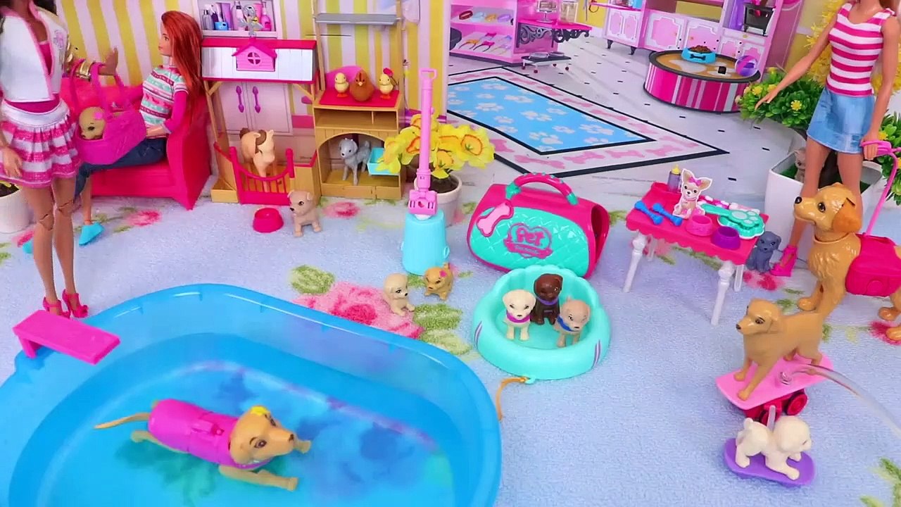 Barbie GIrl Baby Sitter for Baby Doll and Doggy!
