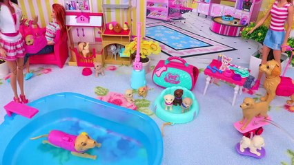 Barbie GIrl Baby Sitter for Baby Doll and Doggy!