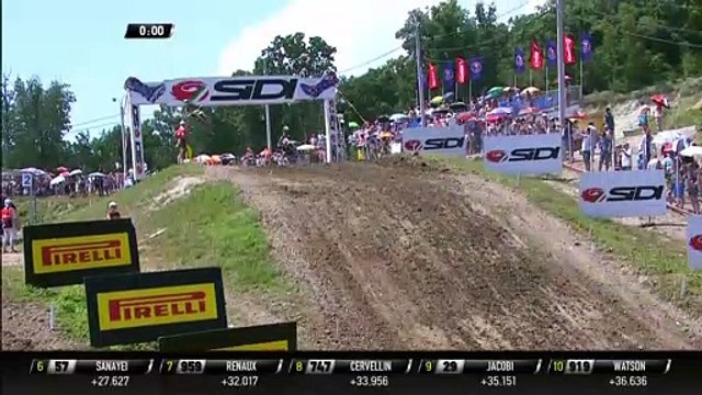 Prado passes Olsen after Battle for 1st - MX2 Race 1 - Patron MXGP of Russia 2019