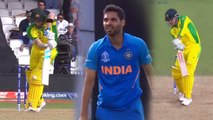 World Cup 2019 IND vs AUS: Bhuvneshwar Kumar strikes twice, Smith and Stoinis departs|वनइंडिया हिंदी