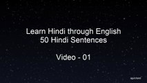 50 Hindi Sentences (01) - Spoken Hindi through English!