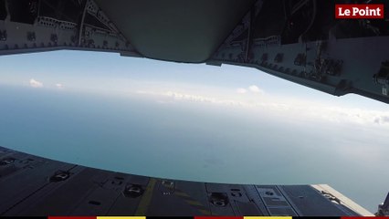 Sur la rampe d'un A400M en Normandie