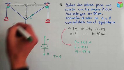 ✅ EJERCICIO (3) DE ESTATICA FISICA (ANGULOS, EQUILIBRIO, VECTORES, POLEAS & BLOQUES)