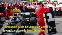 L'incroyable geste de Sebastian Vettel devant la voiture de Lewis Hamilton