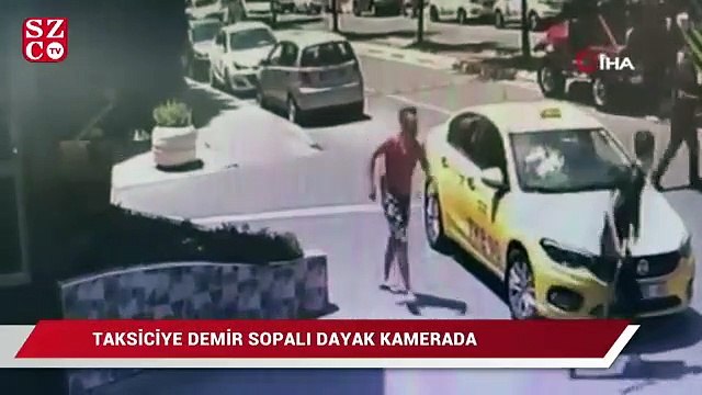Annesine sarkıntılık yaptığı iddia edilen taksiciyi demir sopayla böyle dövdü