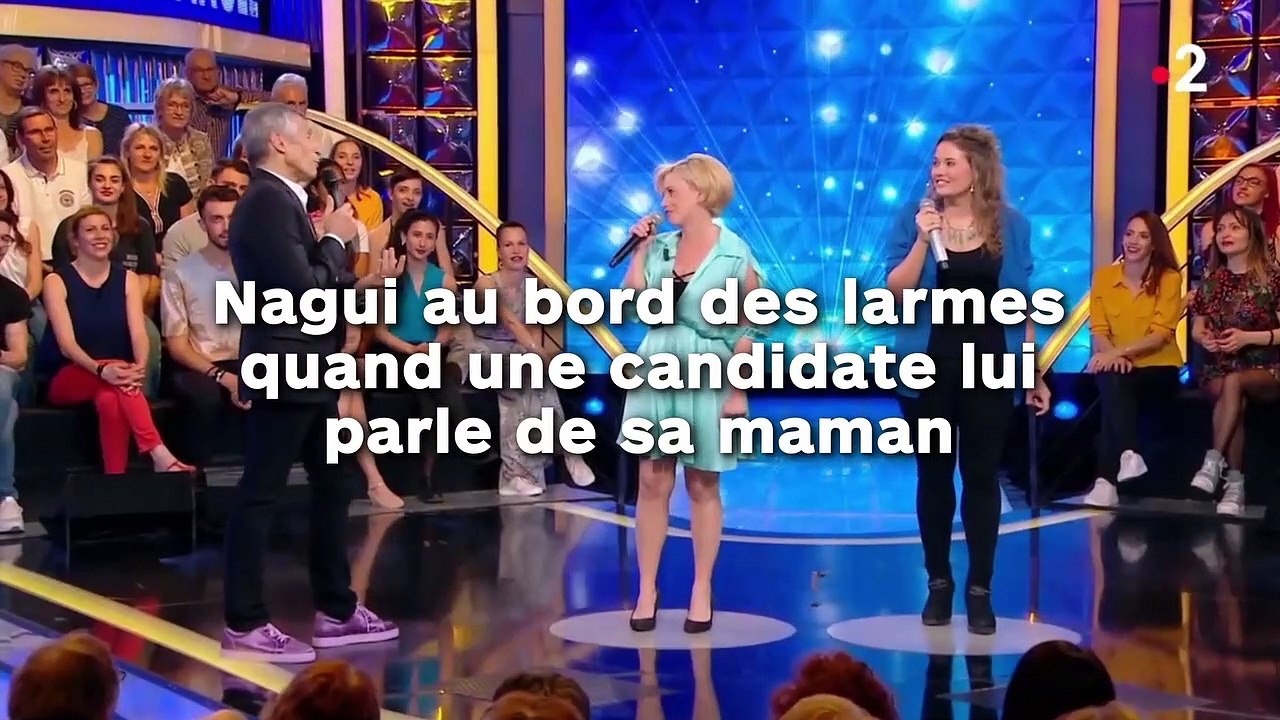 Nagui au bord des larmes  quand une candidate lui  parle de sa maman !