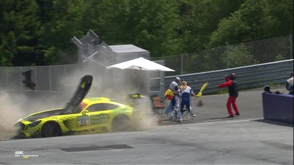 Fabian Vettel with a huge crash during the ADAC GT Master Race in Spielberg, Austria