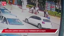 Yayalara çarpan sürücü olay yerinden böyle kaçtı