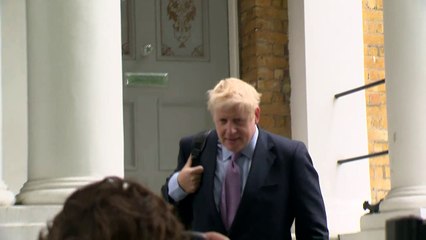 Boris Johnson ignores leadership questions as he leaves home