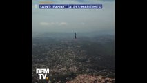 Dans les Alpes-Maritimes, 20 acrobates se lancent sur une slackline à 300 mètres du sol