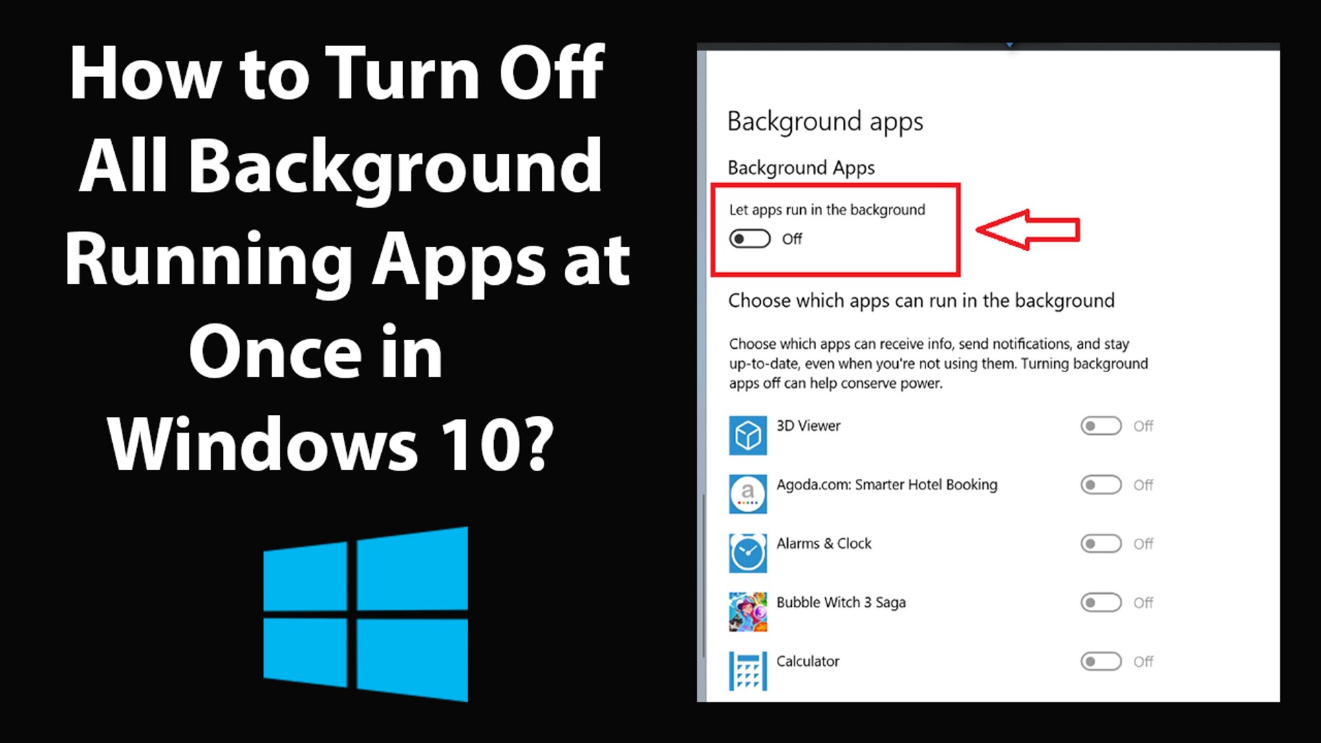 How to Turn Off All Background Running Apps at Once in Windows 10? - video  Dailymotion