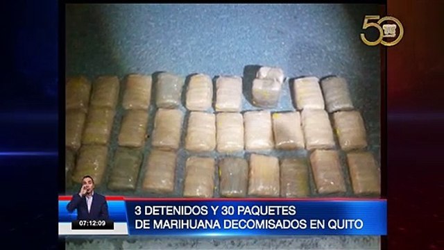Tres detenidos y 30 paquetes decomisados en operativo en Quito