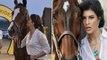 Aww..Jacqueline Fernandez's FASCINATION with Horses | | Animal Lover | Kissing Horse |