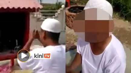 Polis tahan lelaki berkopiah sembah tokong