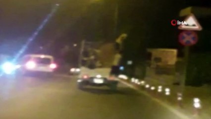 Çocukların trafikte tehlikeli yolculuğu kamerada