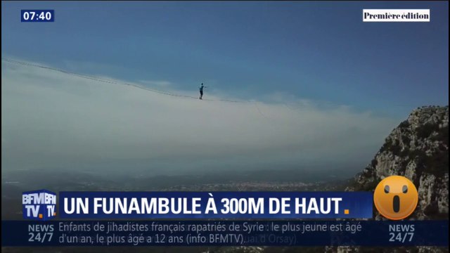 Dans les Alpes-Maritimes, ces funambules se lancent sur une slackline à 300 mètres du sol