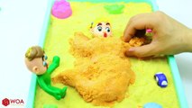 Funny Play Doh Stop Motion Superhero Babies Play With Sand Pool  Play Doh Cartoons For Kids
