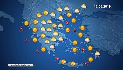 Η πρόγνωση του καιρού για την Τετάρτη 12-6-2019