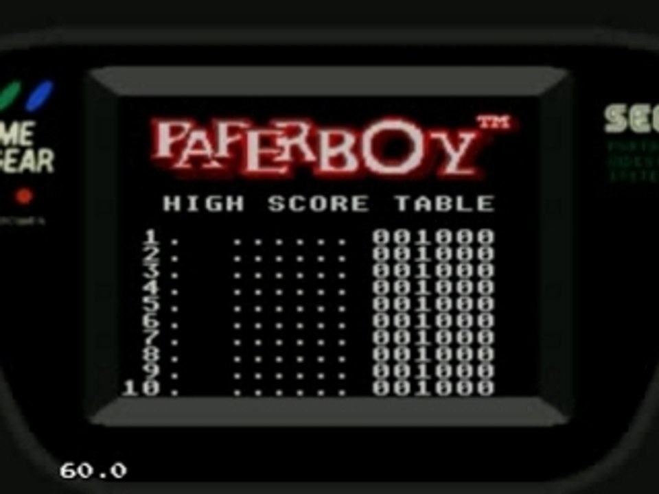 Paper Boy sur game gear