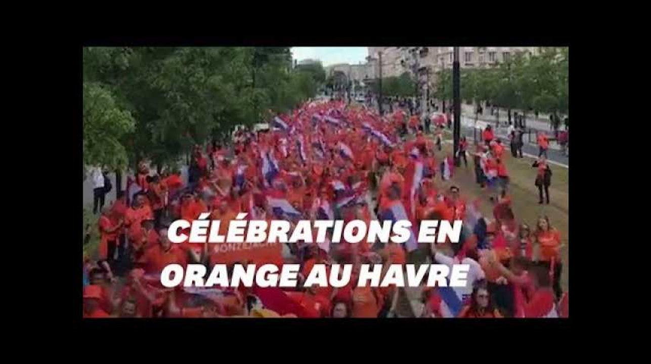 Coupe du monde féminine: les supporters néerlandais ont enflammé les rues du Havre