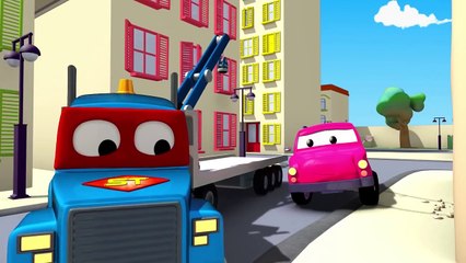 Super Truck, le Camion transformer sauve la petite voiture Pick-up à Car City | Dessin animé