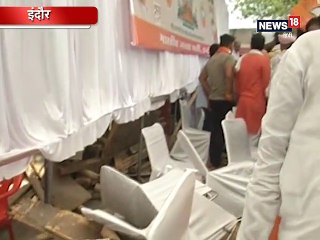 कैलाश विजयवर्गीय की जनाक्रोश रैली से पहले टूटा मंच, महापौर और विधायक घायल